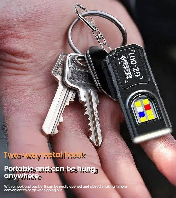 NIBEMINENT 1pc Portable USB Charging Handsfree Flashlight | Mini Keychain Lamp with Bottom Magnetic, Pen Clip Design Headlight, 5 Light Modes, Multi Functional Emergency Lantern, Hanging Tent Light, for Travel, Camping, Fishing - Image 3